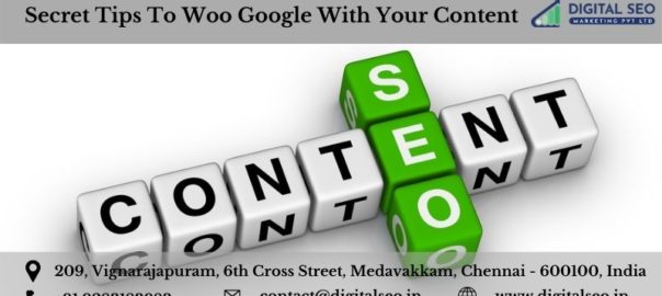 Content and seo written in each green & white colour squares arranged .